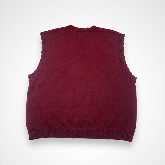 Vtg Koret Floral Embroidered Paisley Beaded Cardigan Sweater Vest Petite Large - Picture 5 of 5